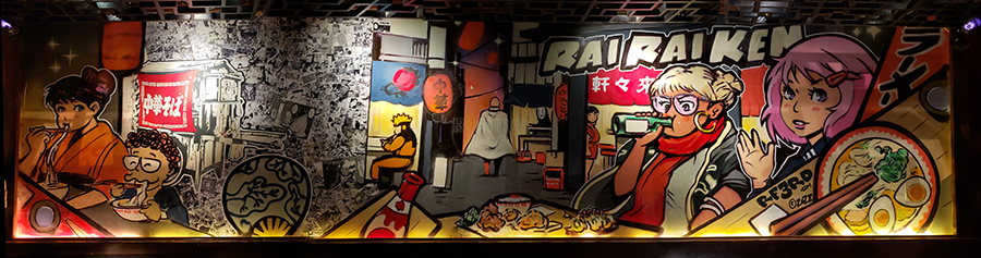 Interior Mural for Rai Rai Ken NYC by Richard Ford III.